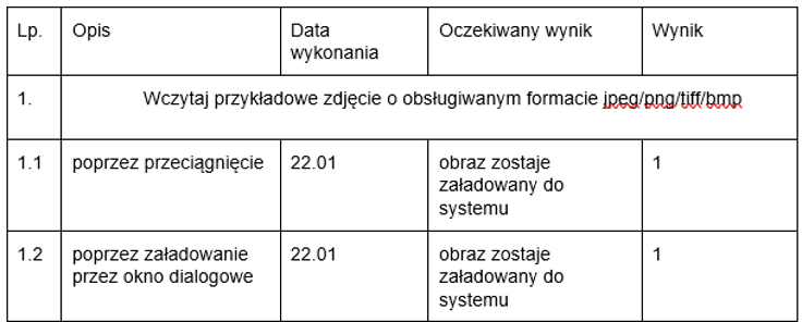 Przykład raportu z testowania